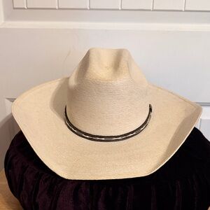 Natural Straw Western Cowboy Hat with Braided Accent Band